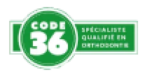 Badge Code 36, spécialiste qualifié en orthodontie